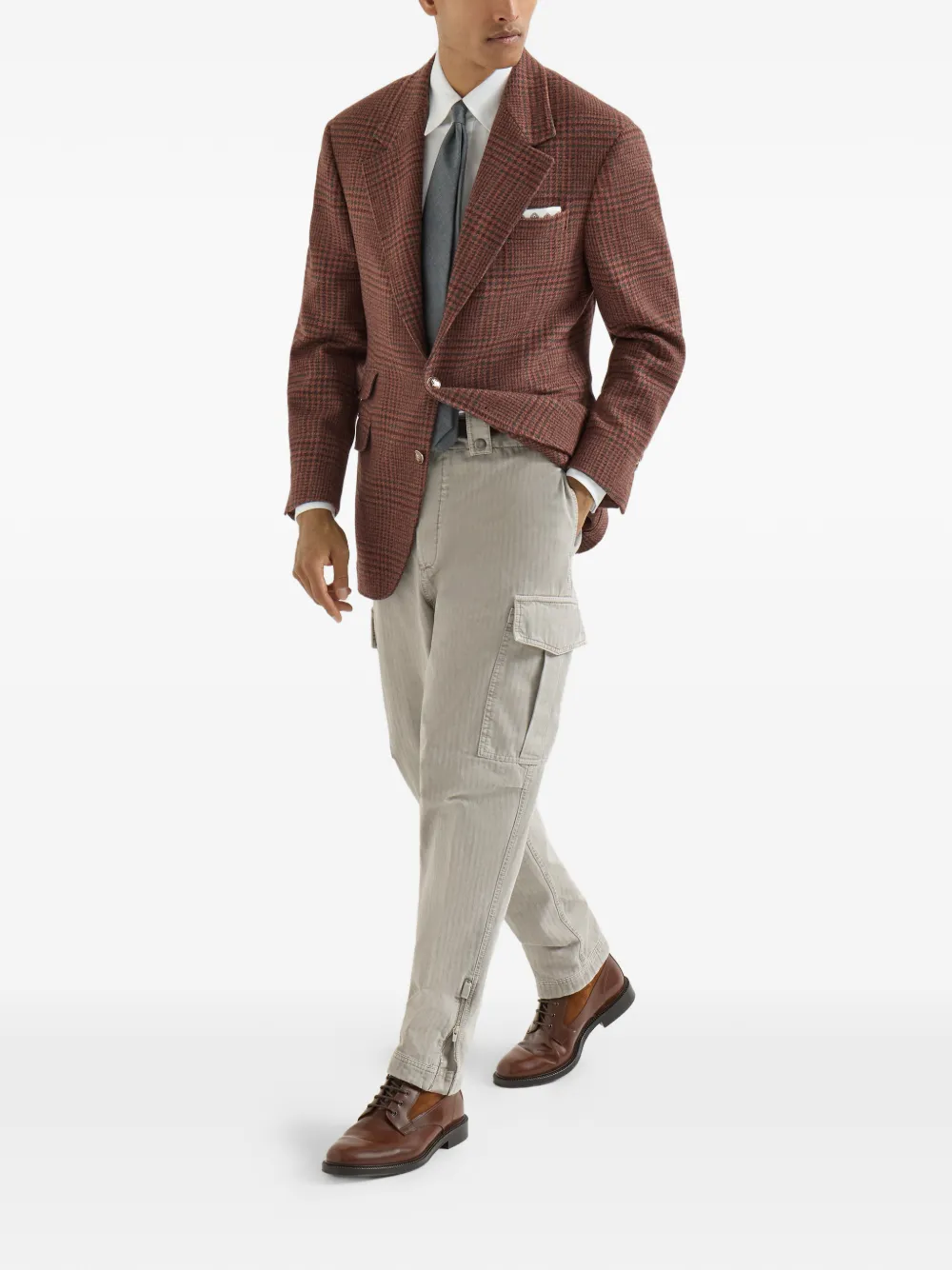 Brunello Cucinelli Broek met cargo zak Grijs