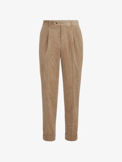 Brunello Cucinelli comfort cotton and cashmere corduroy trousers with pleat