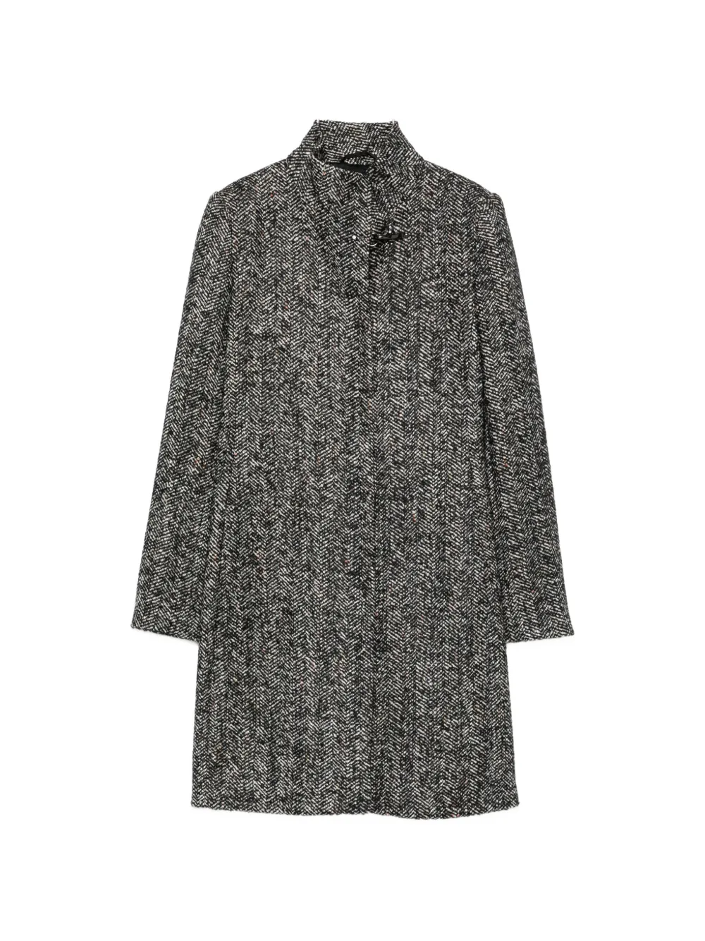 Fay herringbone-pattern funnel-neck coat - Grau