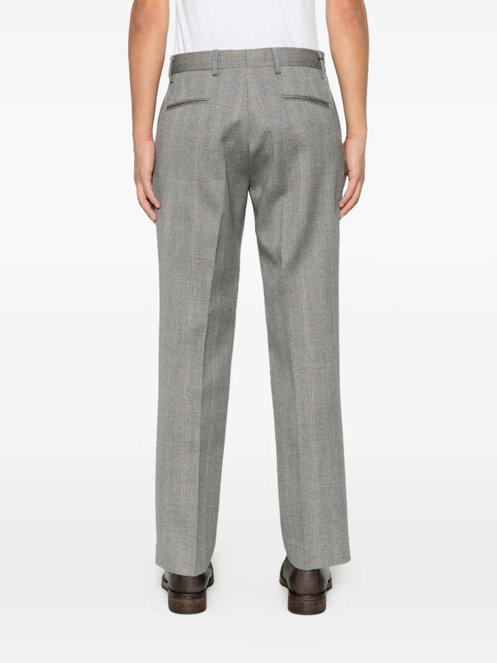 BE ABLE Prince of Wales check herringbone trousers Grijs