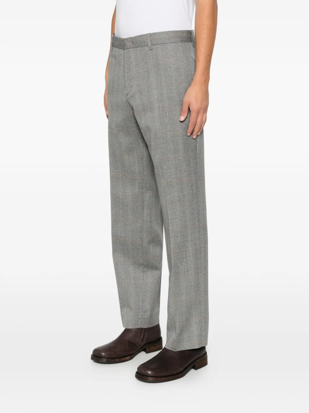 BE ABLE Prince of Wales check herringbone trousers Grijs