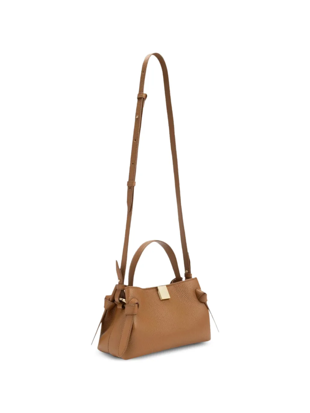 Yuzefi mini Gyoza knotted leather tote bag - Marrone