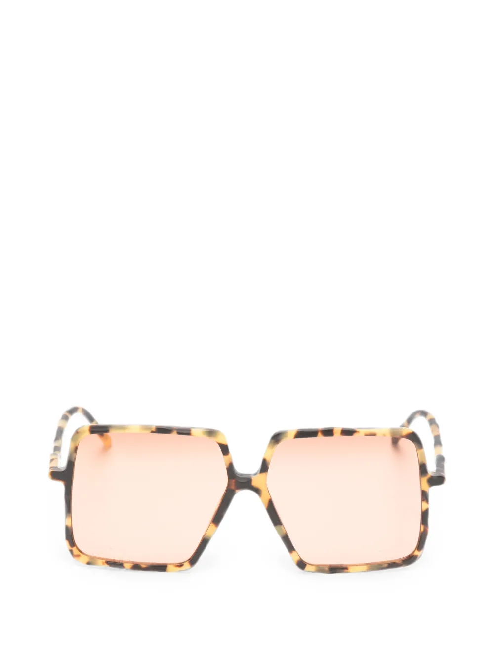 Kuboraum tortoiseshell-effect wavy-arm sunglasses - Marrone