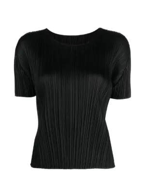Pleats Please Issey Miyake Plissé short-sleeve T-shirt | Black