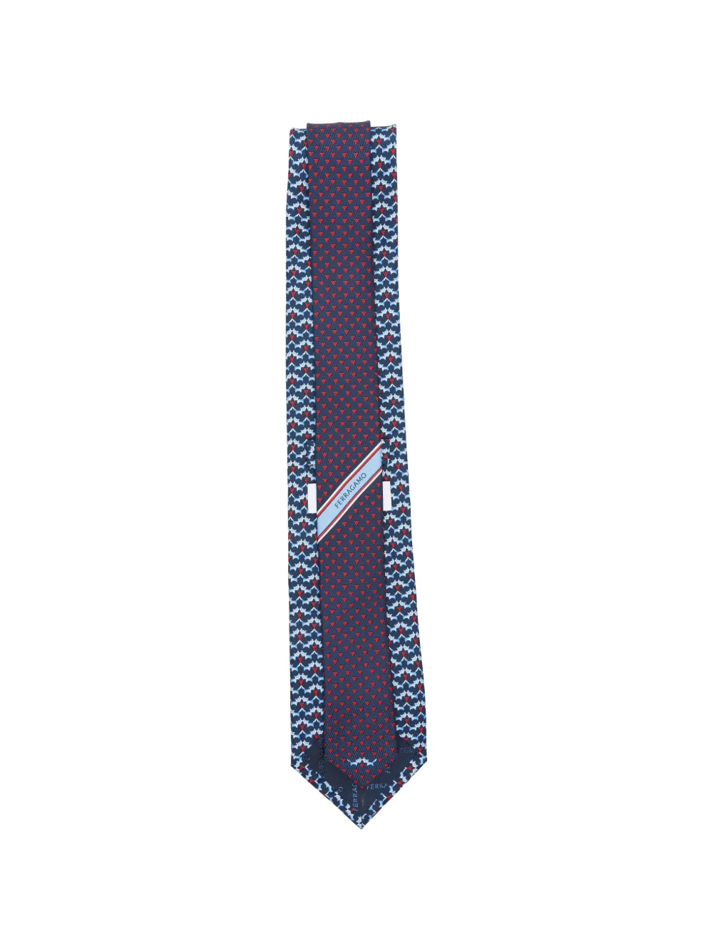  Ferragamo Patterned Silk Tie - Bleu 