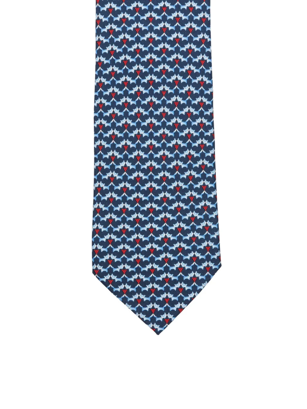  Ferragamo Patterned Silk Tie - Bleu 