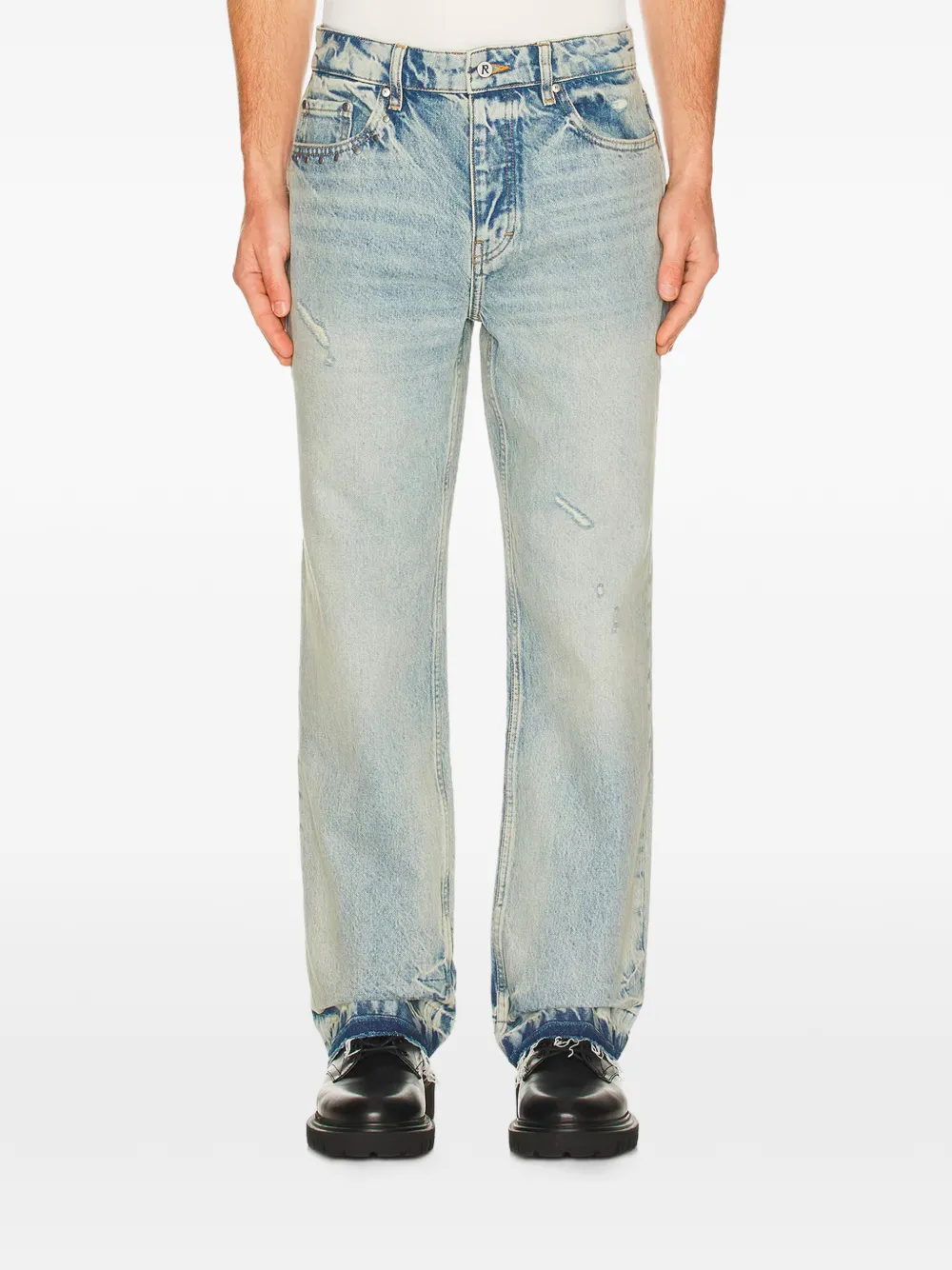  Represent Stud-embellished Distressed Jeans - Bleu 