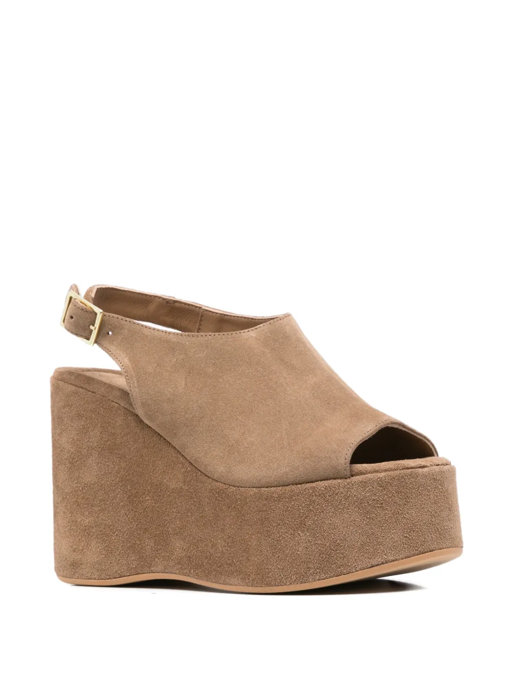 curiositè suede platform sandals Beige