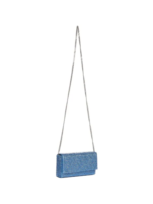 Amina Muaddi Mini Paloma Clutch Bag in Blue