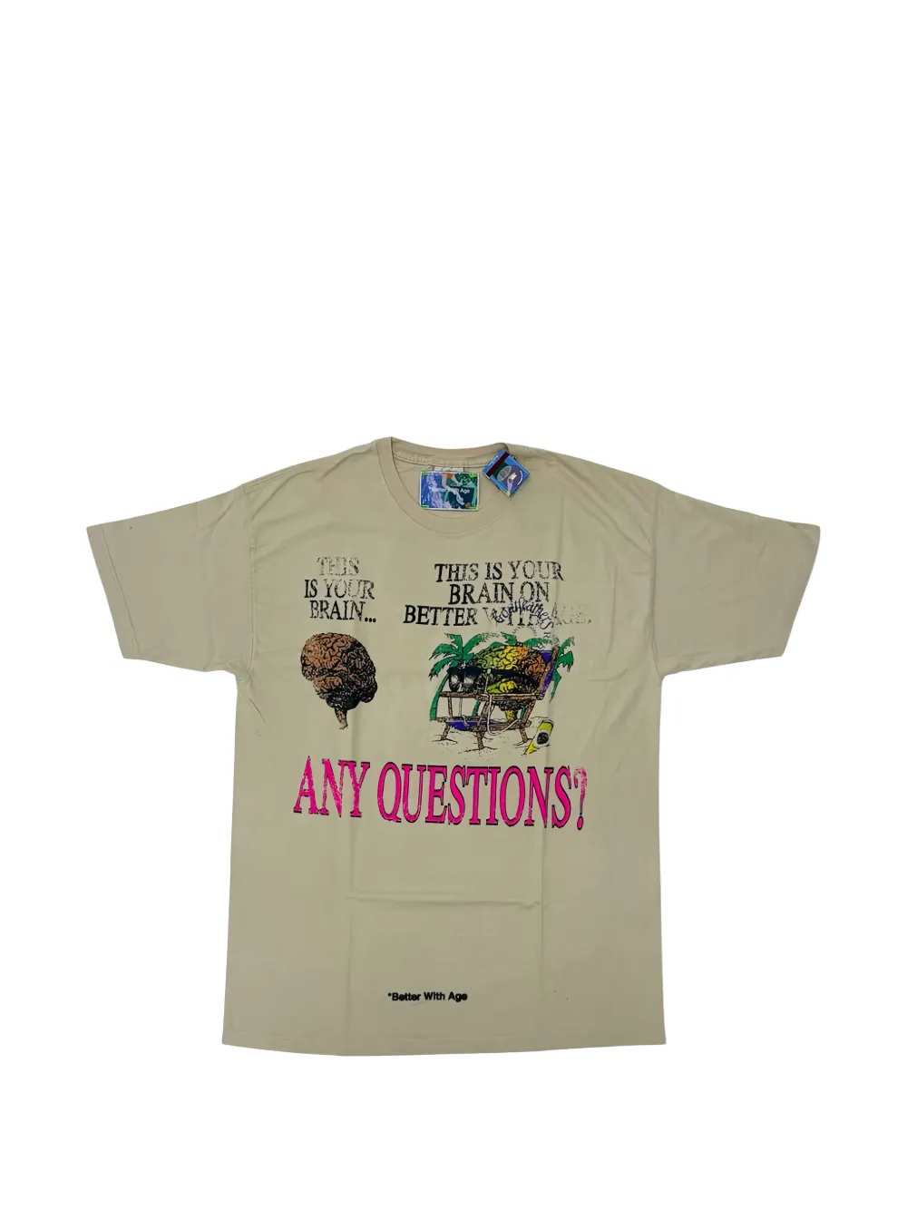 Better with Age Mush graphic-print T-shirt - Nude