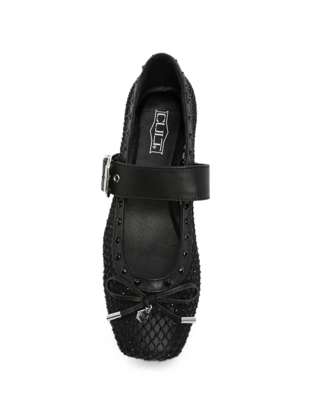 Cult stud-embellishment ballet flats Zwart