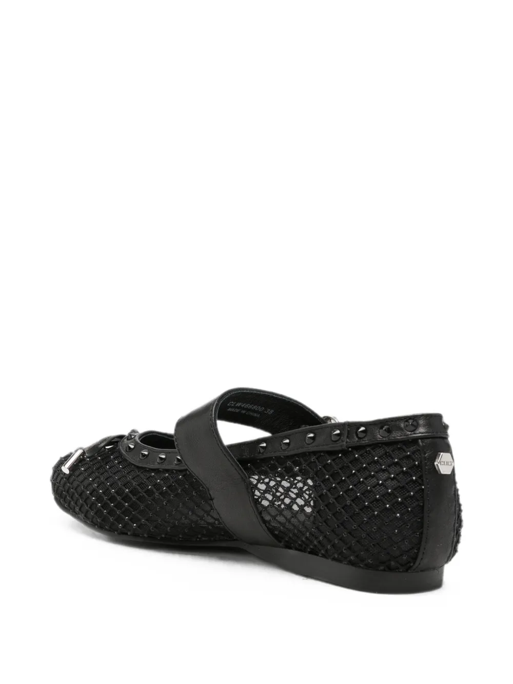 Cult stud-embellishment ballet flats Zwart