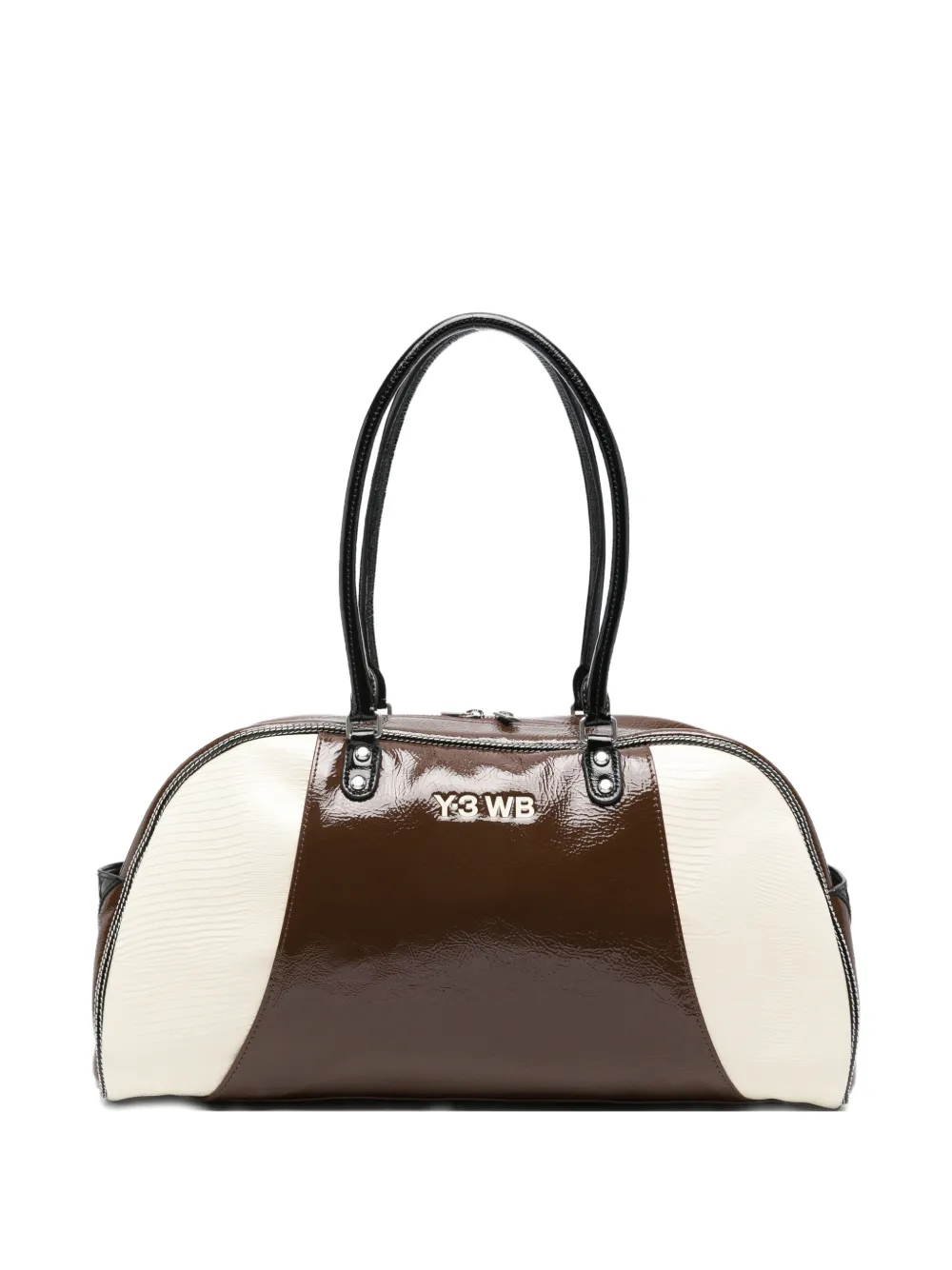 Y-3 x Wales Bonner patent-finish shoulder bag - Braun
