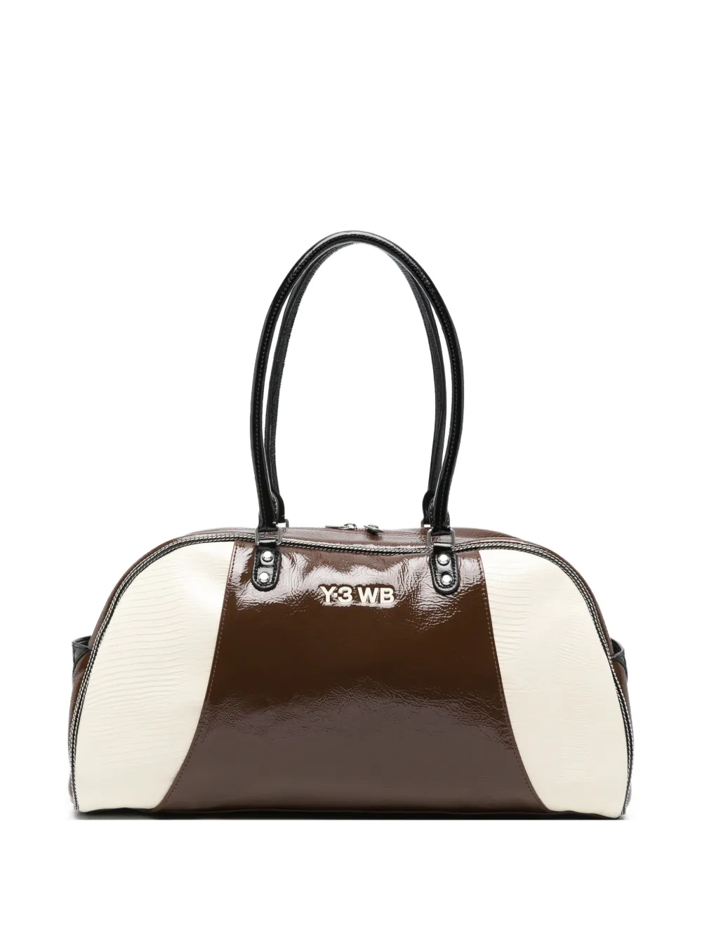 Y-3 x Wales Bonner patent-finish shoulder bag - Marrone