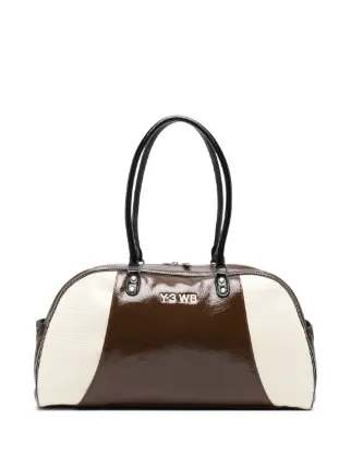 Y-3 x Wales Bonner patent-finish Shoulder Bag | Brown | FARFETCH