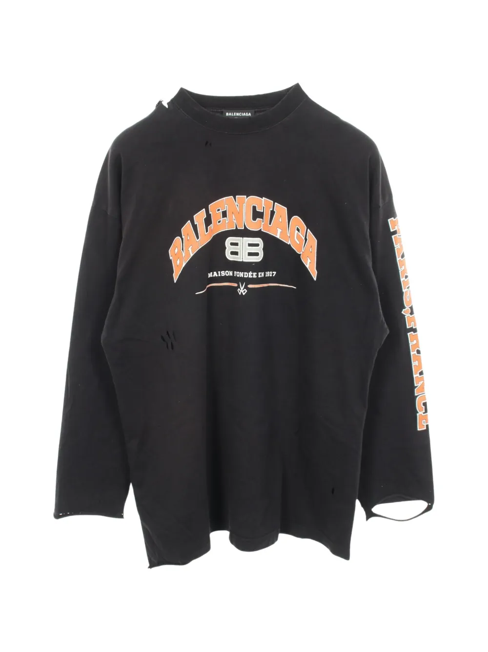Balenciaga Pre-Owned T-shirt a maniche lunghe con logo anni 2000 - Nero