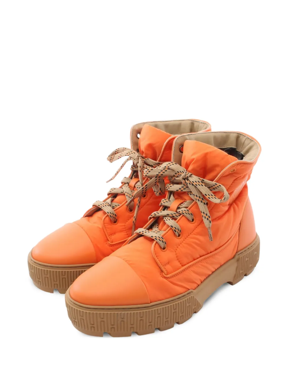 Hermès Pre-Owned 2010s Fresh lace-up combat boots - Arancione