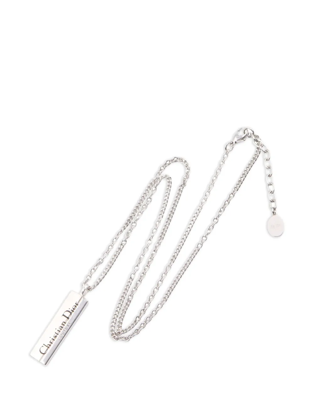 Christian Dior Pre-Owned 2020s engraved-logo necklace - Argento