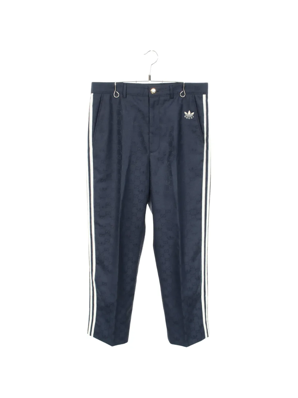 Gucci Pre-Owned x Adidas GG Trefoil jacquard trousers - Blue