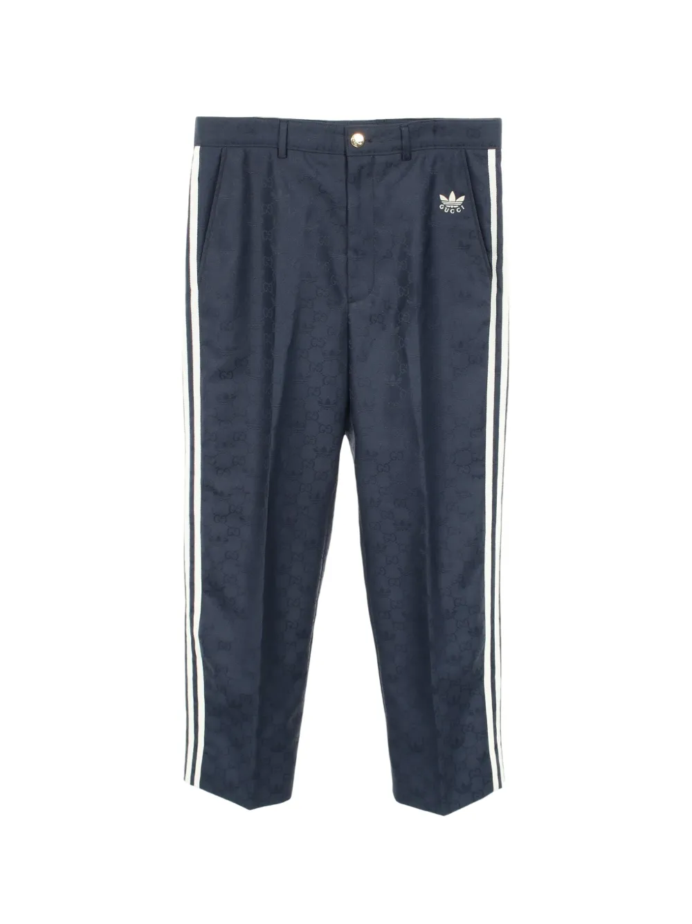 Gucci Pre-Owned x Adidas GG Trefoil jacquard trousers - Blau