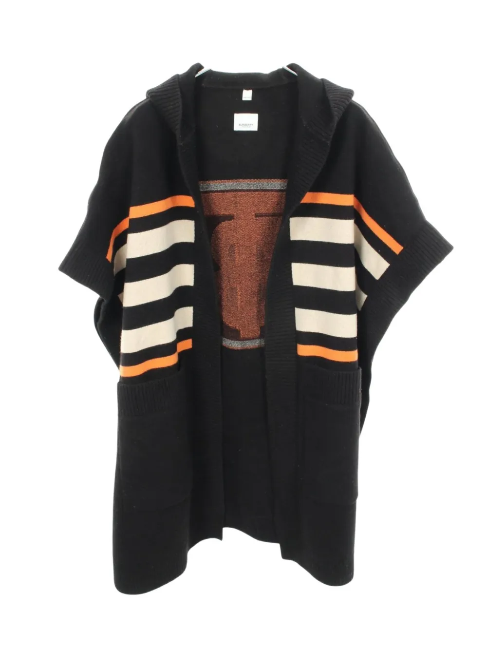 Burberry Pre-Owned 2010s TB-logo hooded poncho - Nero