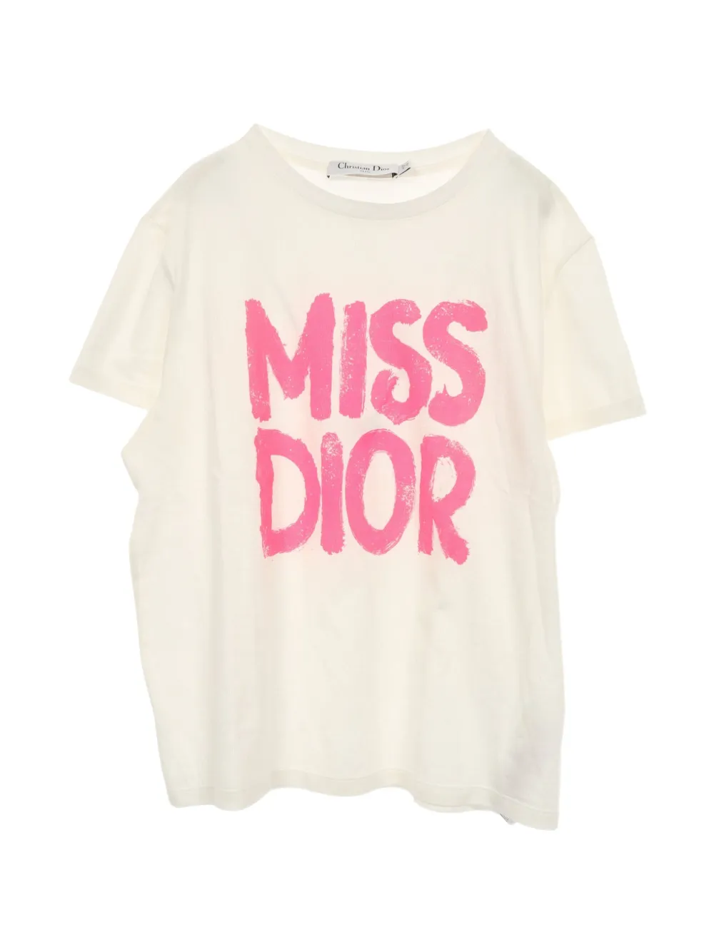 Christian Dior Pre-Owned 2010s Miss Dior logo-print cotton T-shirt - Neutrals