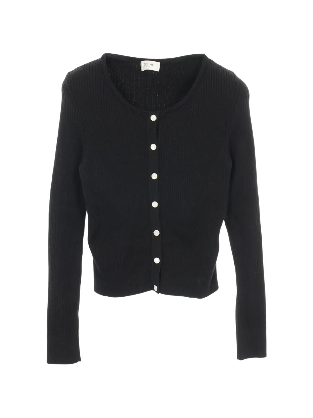 Pre-owned Celine 2010s Triomphe Cardigan In Black