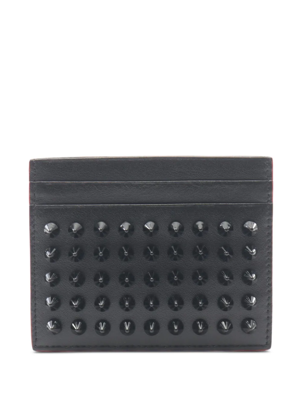 Christian Louboutin Pre-Owned 2010s Kios spike-stud leather card case - Nero