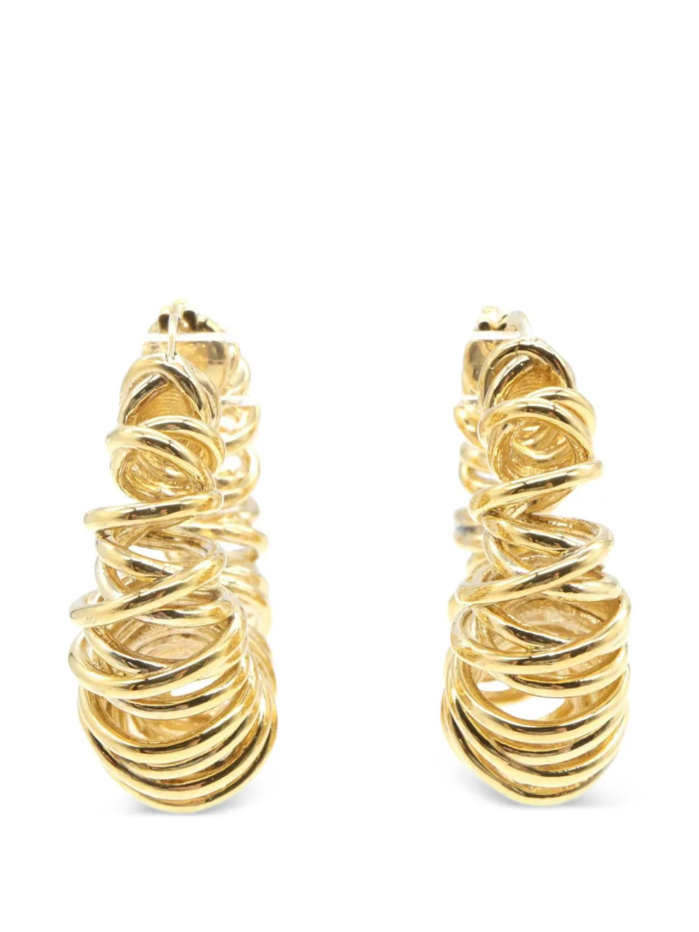 Bottega Veneta Pre-Owned 2010s spiral knot hoop earrings - Oro