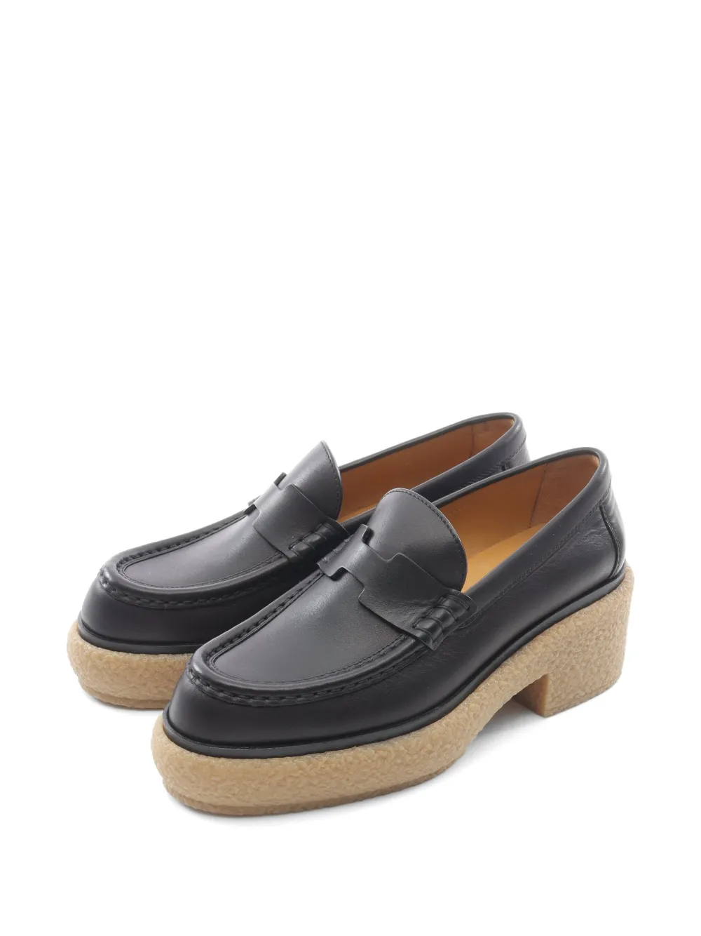 Hermès Pre-Owned Platform leather loafers - Nero