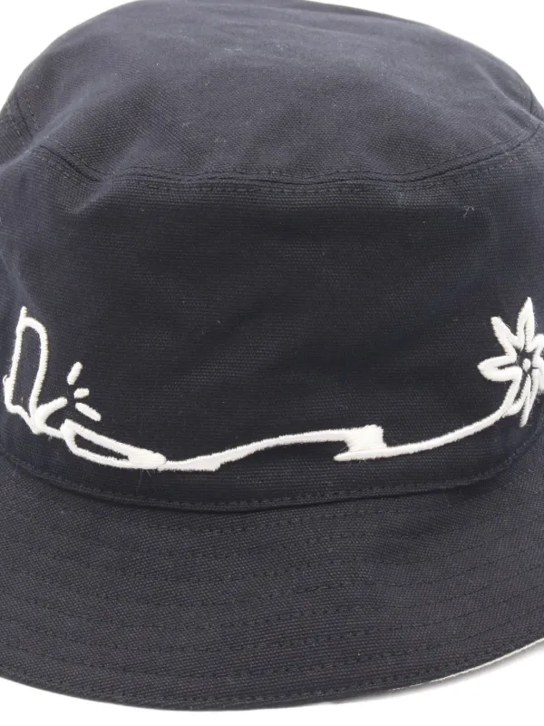 Diorトラヴィススコット バケットハット ボブハット ブラック Christian Dior Pre-Owned x Travis Scott Cactus Jack エンブロイ