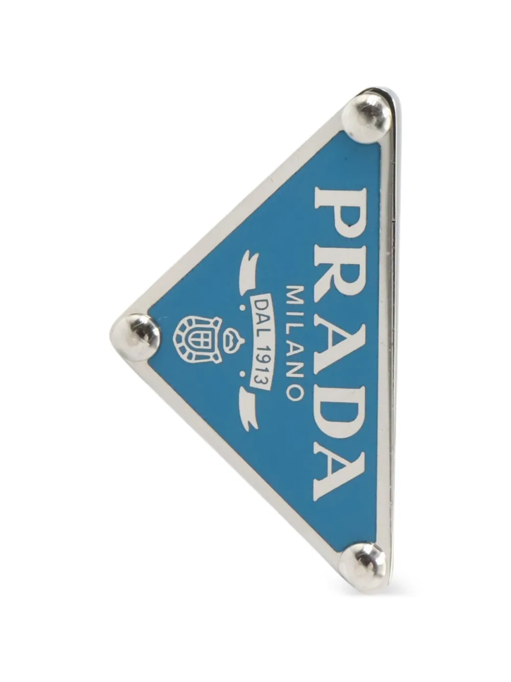 Prada Pre-Owned Orecchino con placca logo - Argento