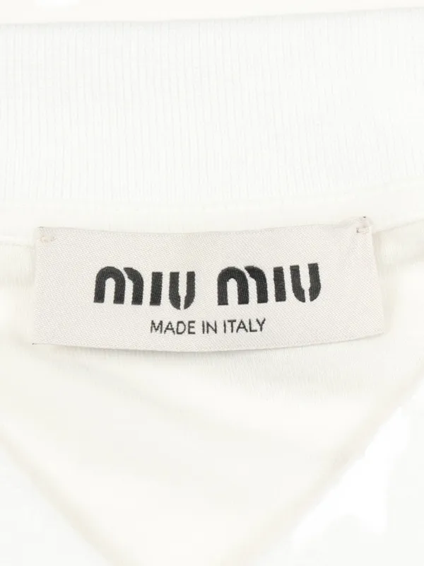 Miu Miu Pre-Owned ロングスリーブ ポロシャツ | ホワイト | FARFETCH JP