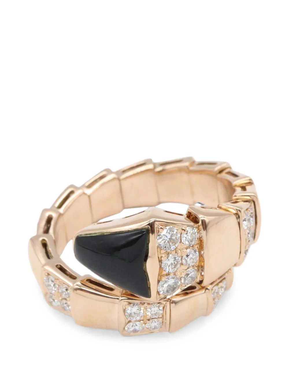 Bvlgari Pre-Owned 2010s Serpenti onyx and diamond ring - Rosa