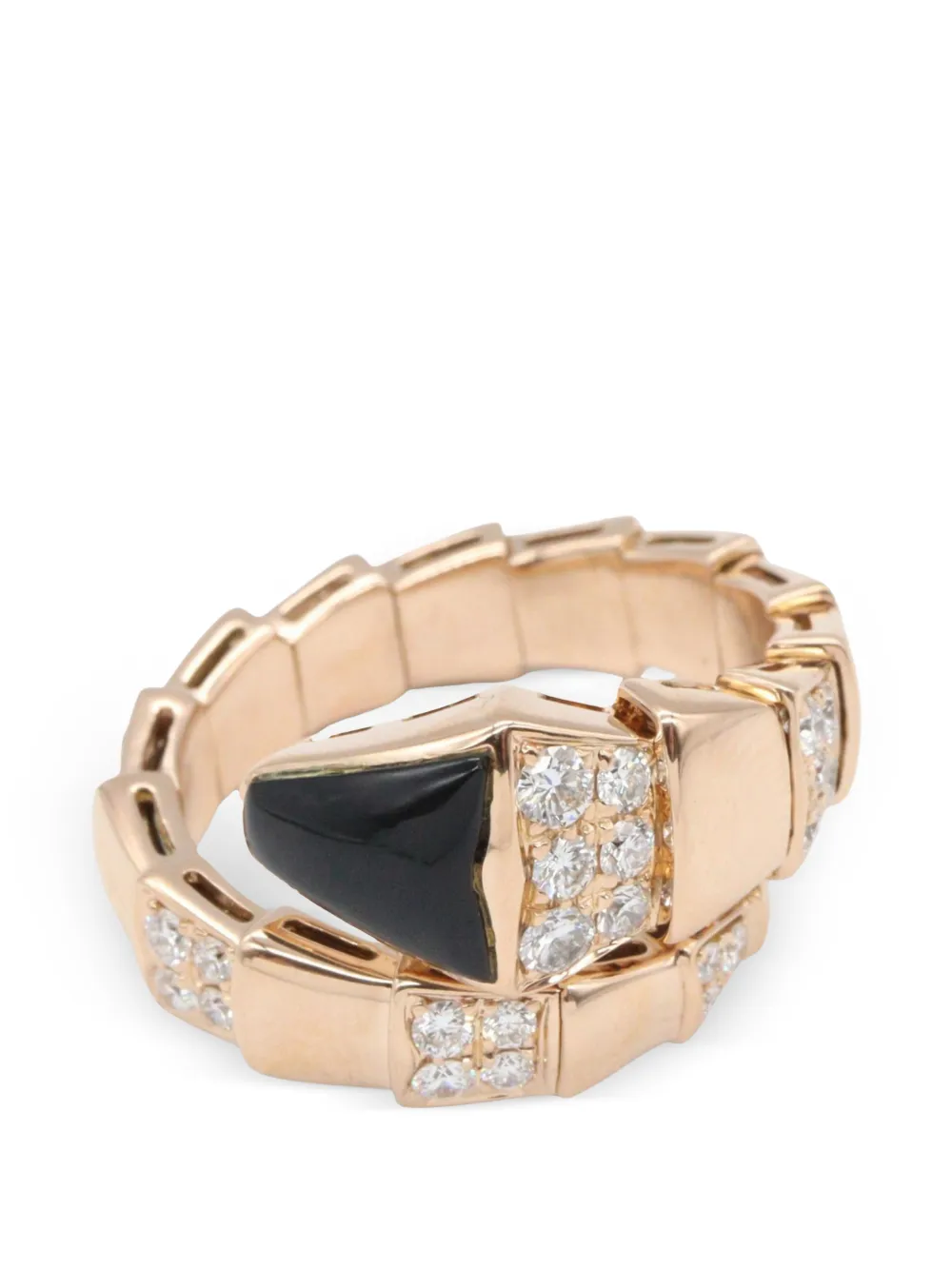 Bvlgari Pre-Owned 2010s Serpenti onyx and diamond ring - Rosa