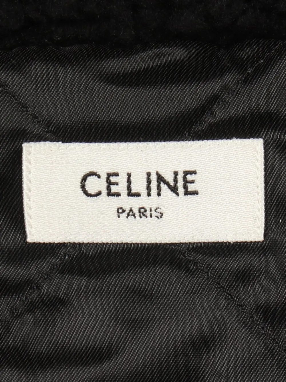 Pre-owned Celine 2010s Triomphe Zip-up Hooded Fleece Wool Jacket In 黑色