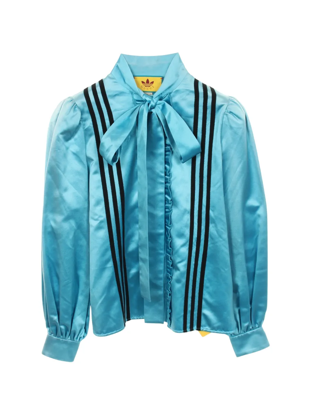 Gucci Pre-Owned x Adidas 2000s bow-tie blouse - Blu