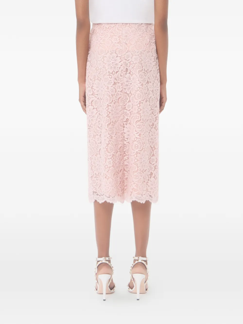 Valentino Garavani Midi-rok met kant Roze