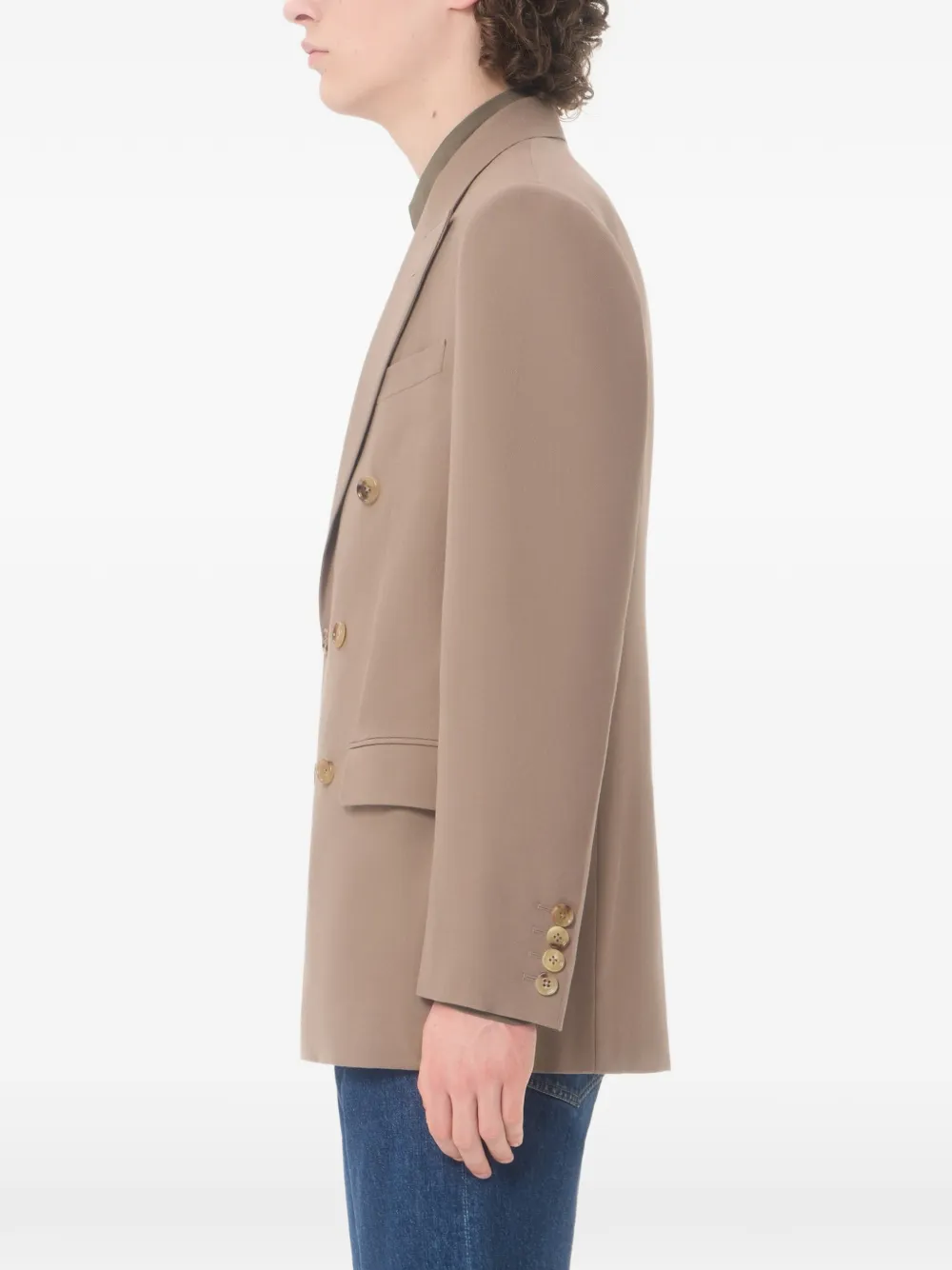 Valentino Garavani Wollen jack met dubbele rij knopen Beige