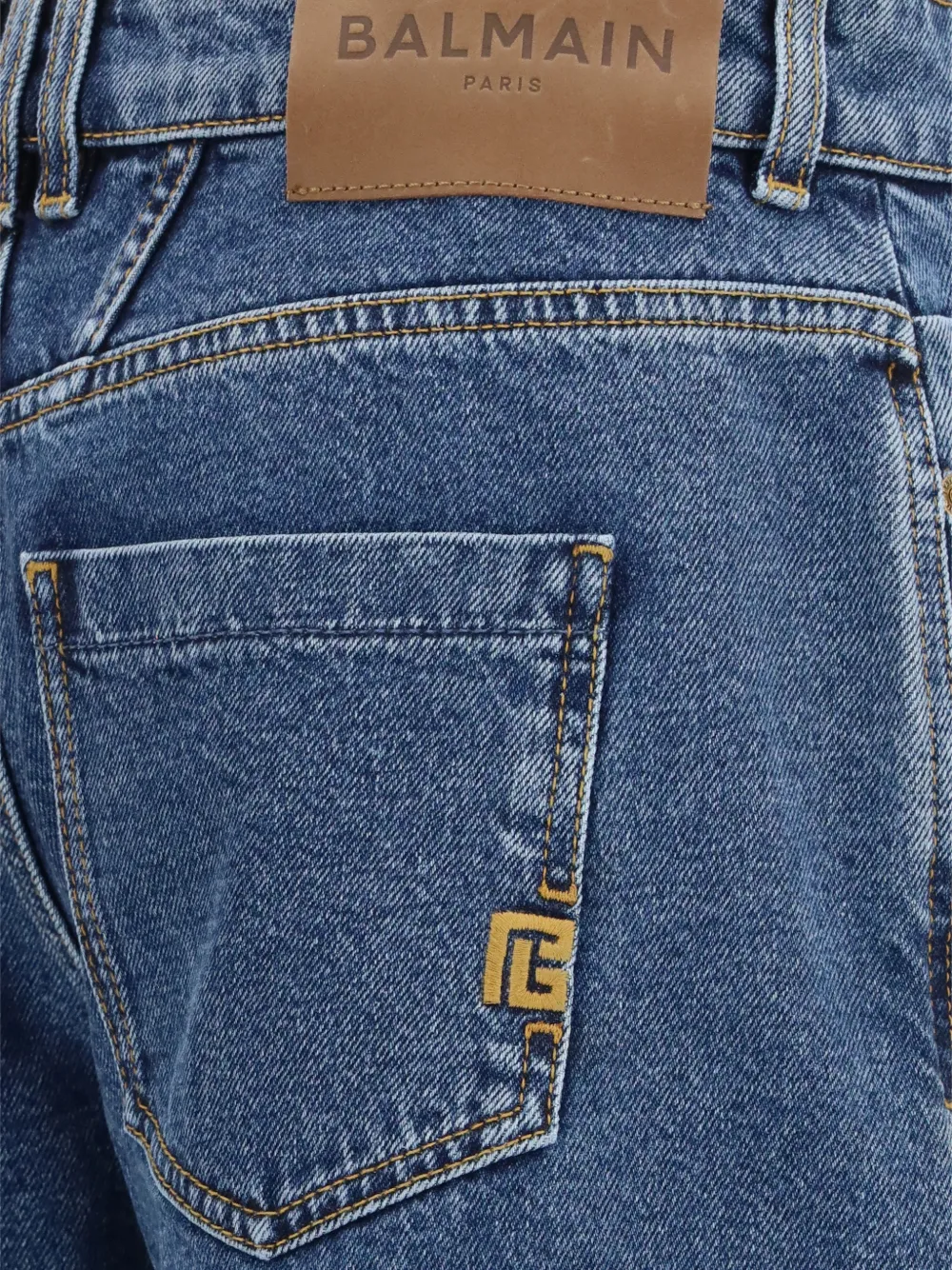 Balmain Jeans met geborduurd logo Blauw