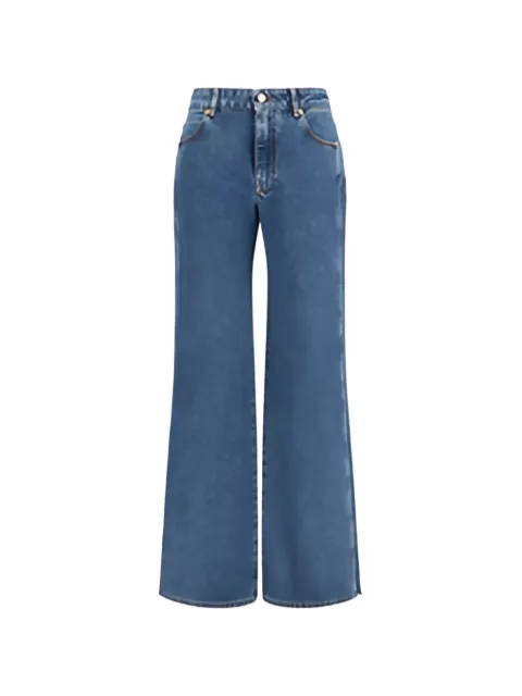 Balmain wide-leg logo-embroidered jeans