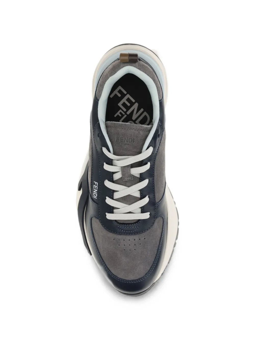 FENDI Flow panelled leather sneakers Blauw