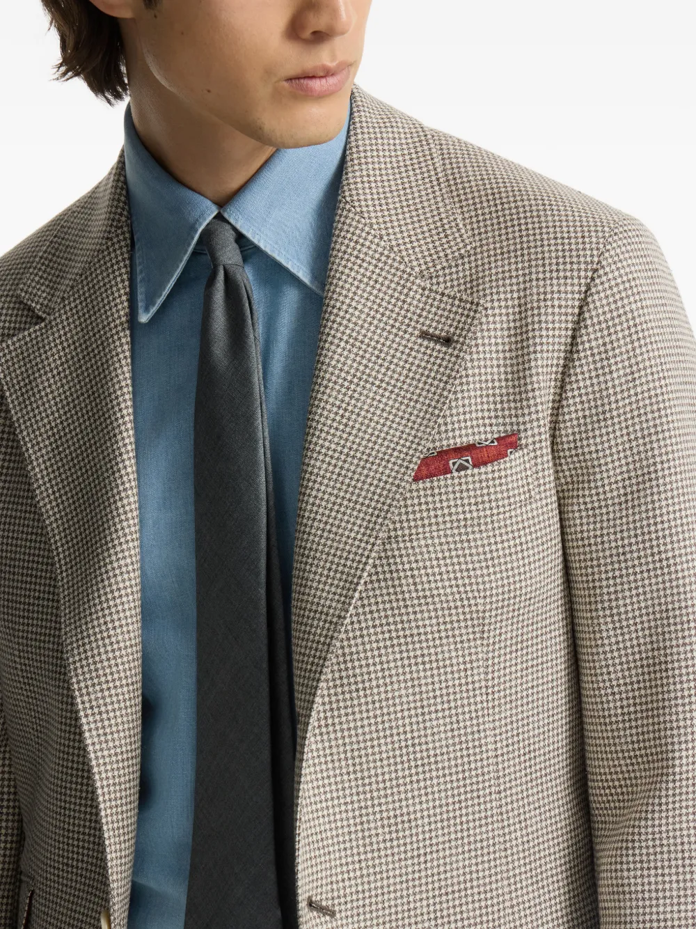 Brunello Cucinelli Zijden pochet met geometrische print Rood