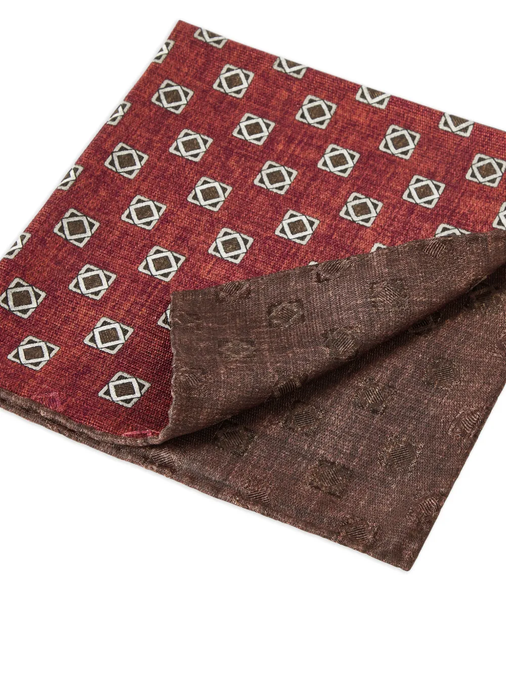 Brunello Cucinelli Zijden pochet met geometrische print Rood