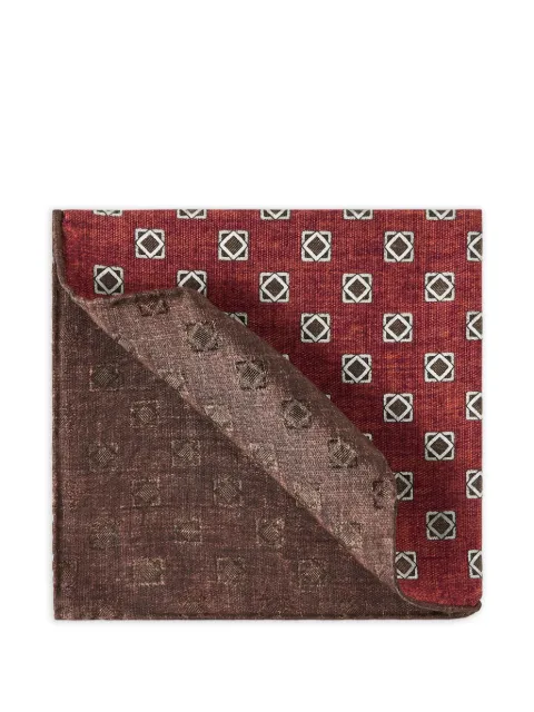 Brunello Cucinelli silk geometric-pattern pocket square
