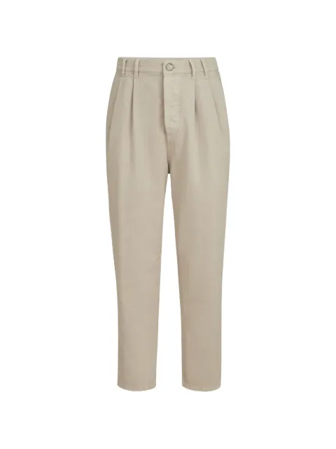 Brunello Cucinelli garment-dyed denim iconic fit five-pocket trousers with double pleats