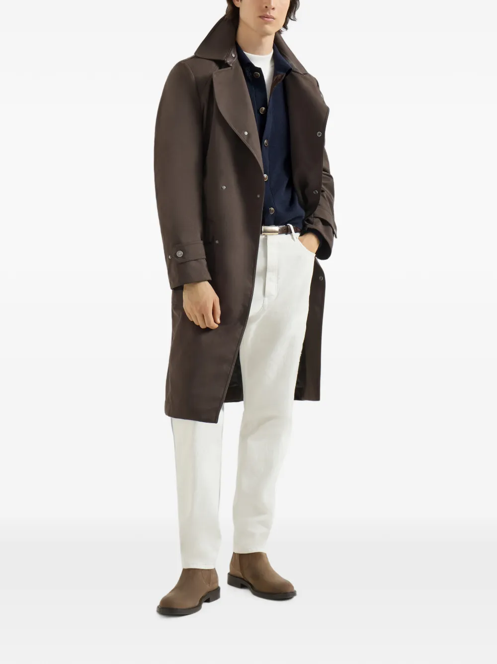 Brunello Cucinelli Kasjmier vest met shirtkraag en knopen Blauw