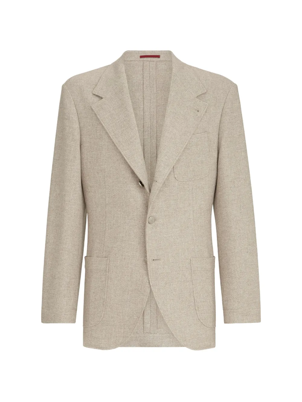 Brunello Cucinelli cashmere-panama deconstructed blazer with patch pockets and metal buttons - Toni neutri