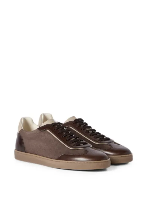 Brunello Cucinelli zapatillas de piel con paneles
