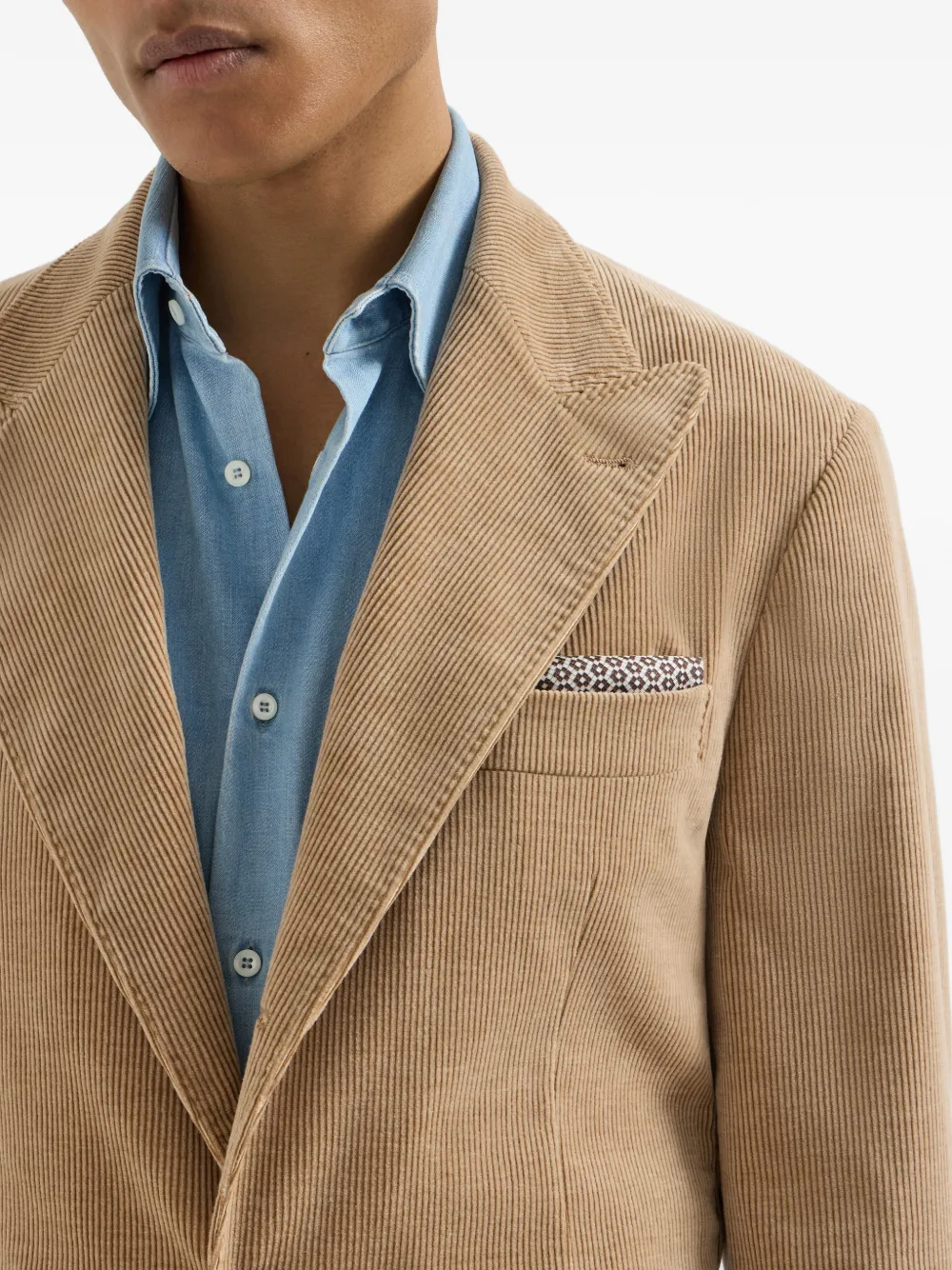 Brunello Cucinelli Zijden pochet met geometrische print Bruin
